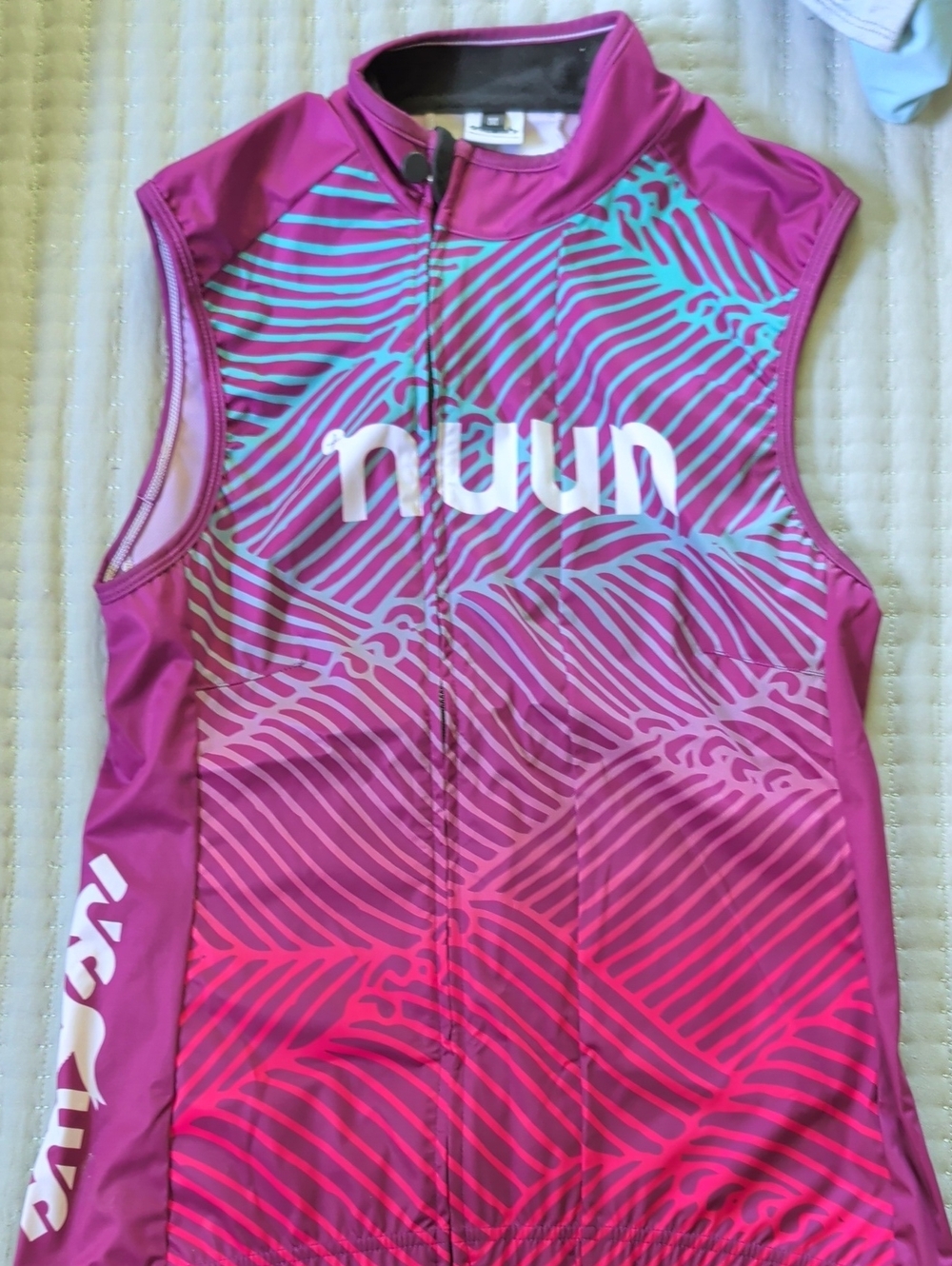 Nuun Women's Pink Patterned Sleeveless Cycling Vest
